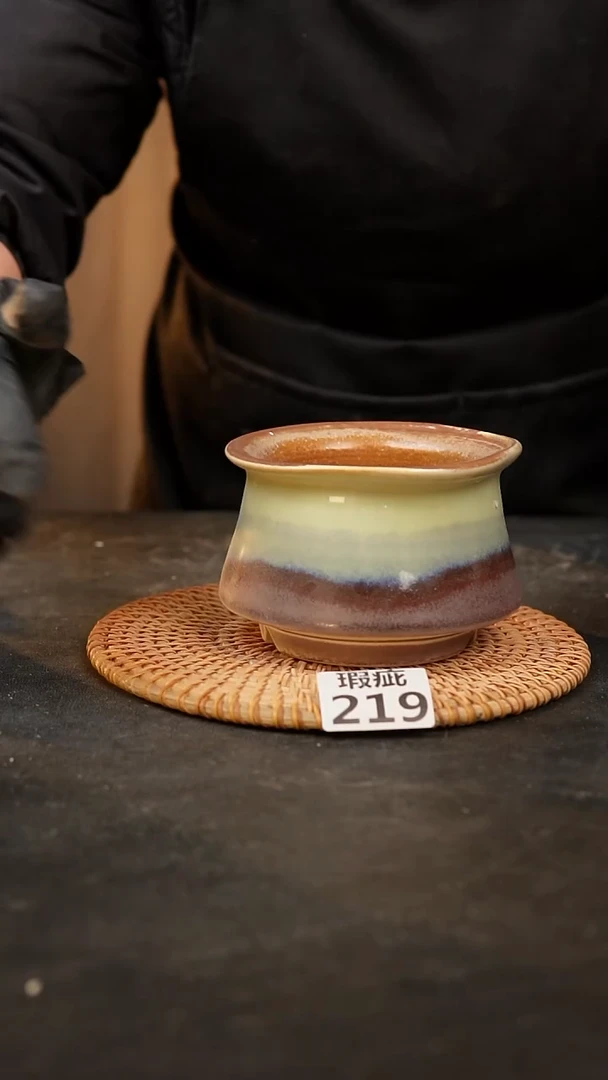 【闪购商品】瓷片219泥泥手工花盆口9高7