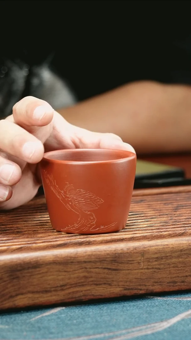茶杯紫砂大红袍常乐小斗笠