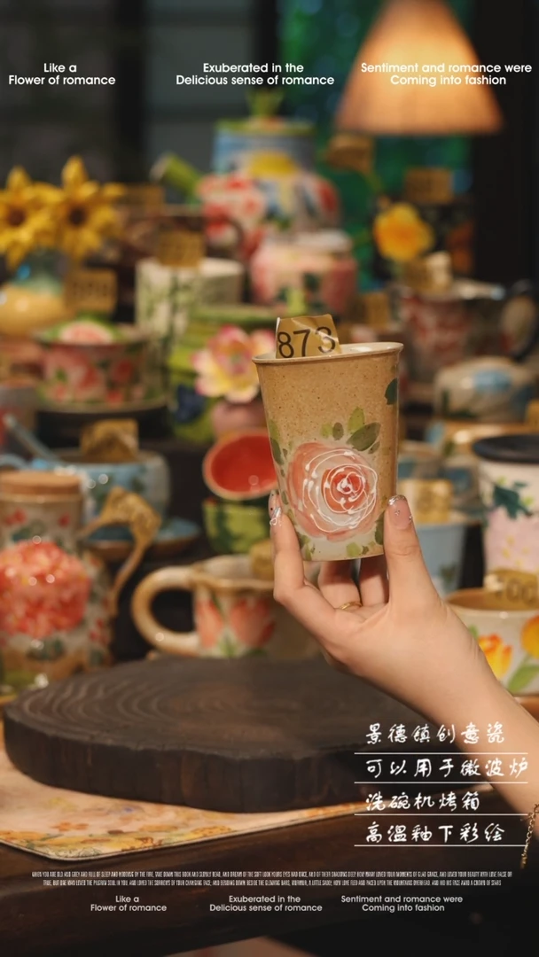 陶瓷景德镇高温釉下彩绘设计师款式