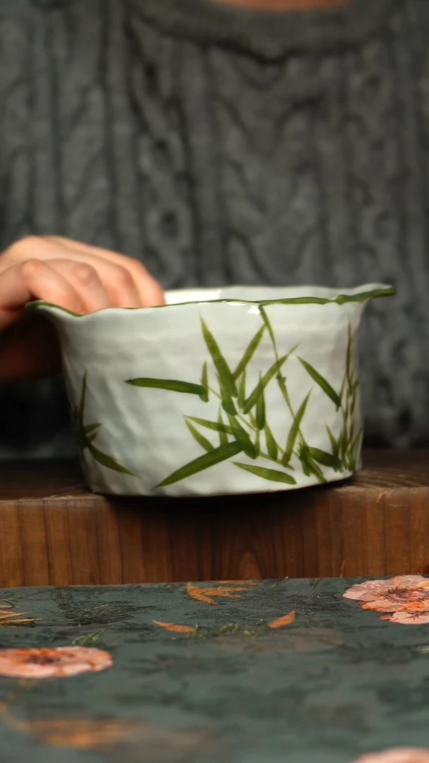 杯釉下彩手工手绘同款陶器