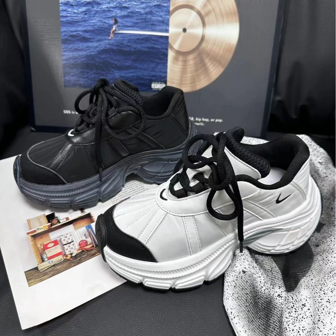 厚底老爹鞋新款秋季增高厚底拼色休闲女鞋时尚运动鞋女P6009