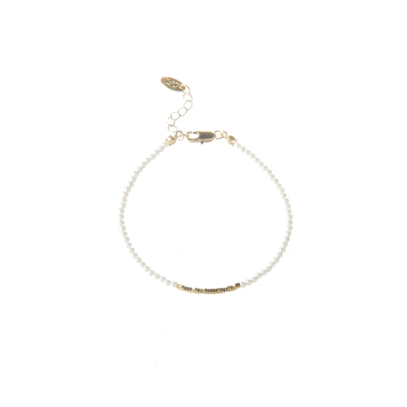 铜合金手链 《货号7853》3号米珠手链（链长：17+5cm）