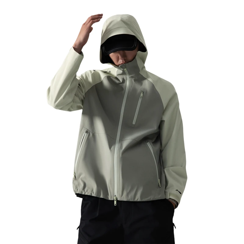 李宁男女同款户外系列冲锋衣休闲舒适时尚百搭AEMU049-B品