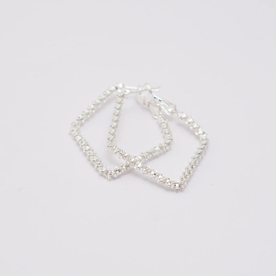 铜合金耳饰 轻奢碎银菱形冷淡风小众简约ins耳环手工百搭气质时尚