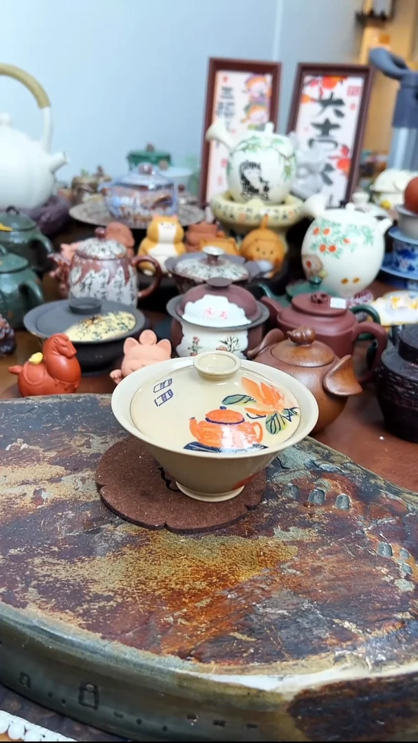 【茶瓷物语】手绘盖碗