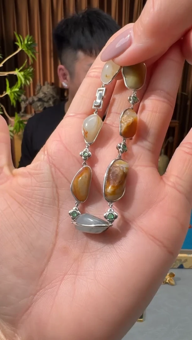 颈饰银S925镶嵌和田玉53钧然12.27多样性拍一发一