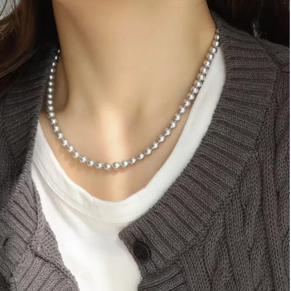 链子925银 【先鉴后发】海水欧卡娅小米珠3-4mm正圆无暇极光