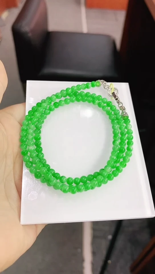 颈饰未镶嵌翡翠鹤*红4+mm项链尾款