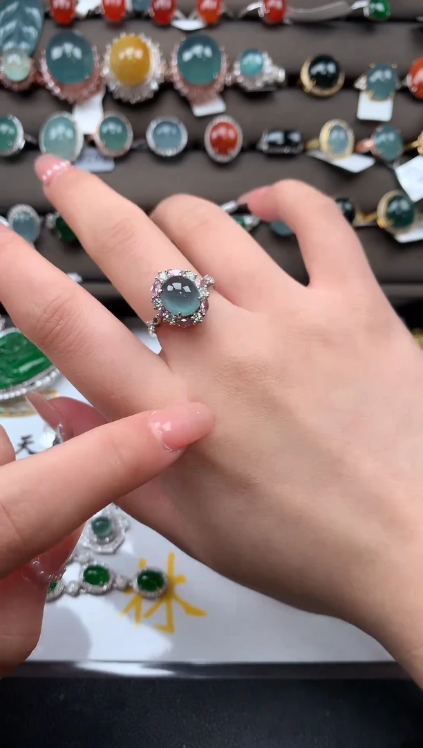 【闪购商品】翡翠戒指银S925镶嵌52114