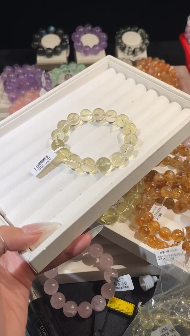未镶嵌手串水晶多样性发一柠檬黄13mm