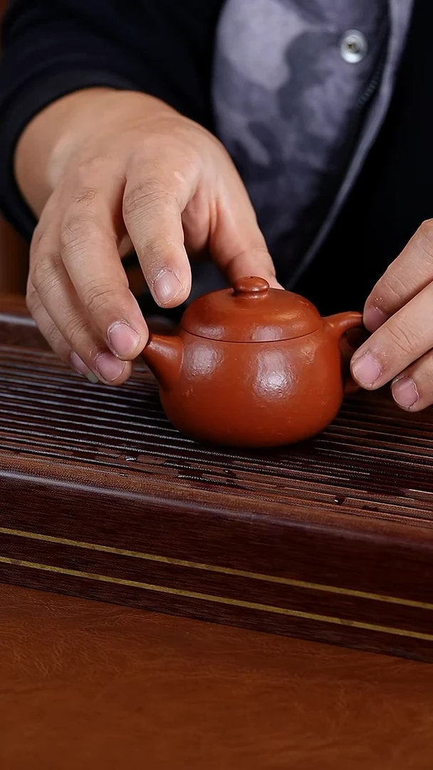 茶壶紫砂陆正荣文旦壶粗砂朱泥130cc