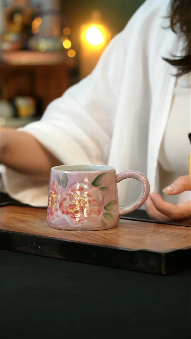 杯手绘心瓷陶瓷浮力