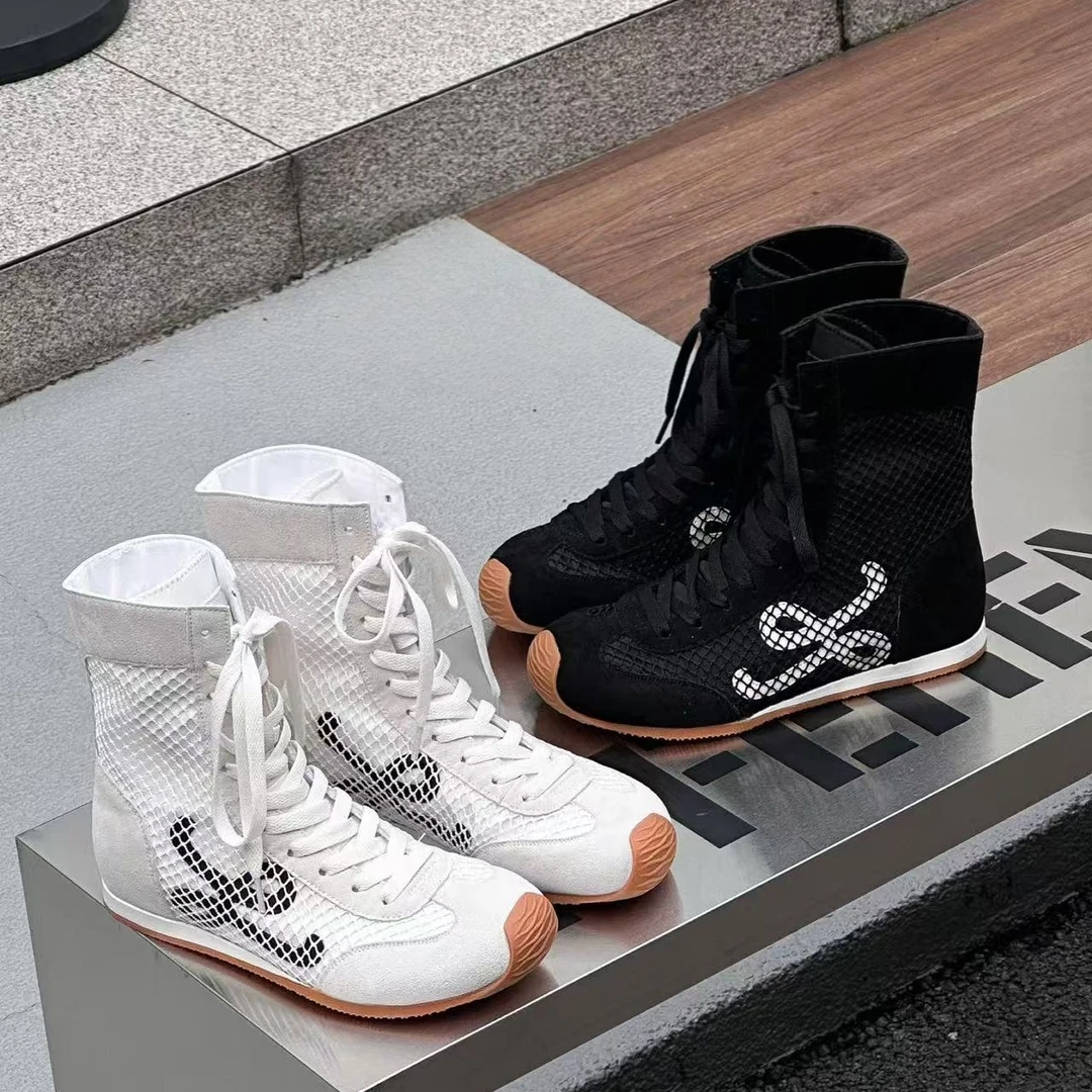 【珊姐】自由呼吸4cm | 2025 纯色时尚百搭网纱凉靴