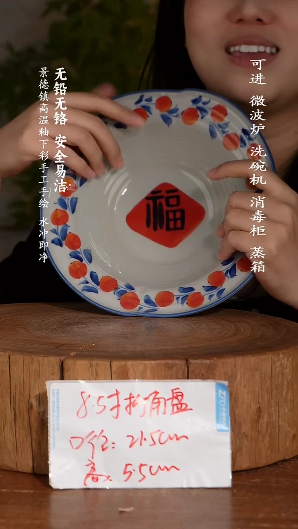 碗陶瓷景德镇高温瓷釉下彩手绘陶瓷