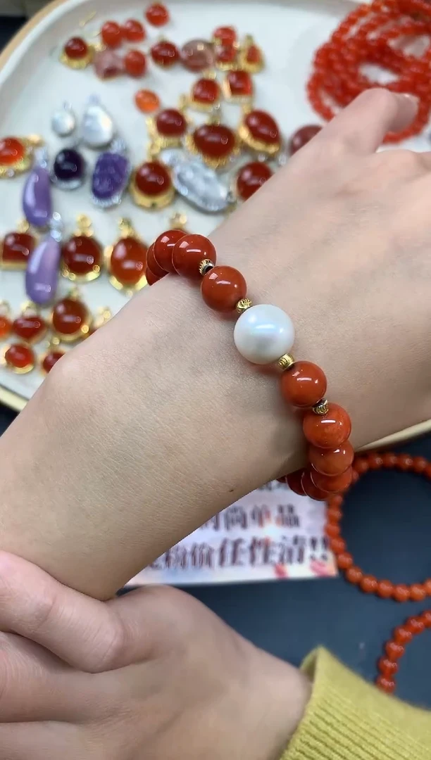 【闪购商品】南红玛瑙手串未镶嵌手串A128|380