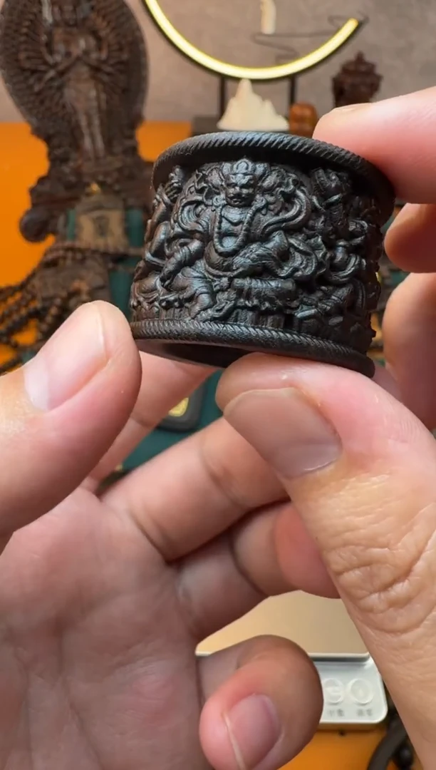 贡木把件《巴布亚贡木 》新品五路财神扳指