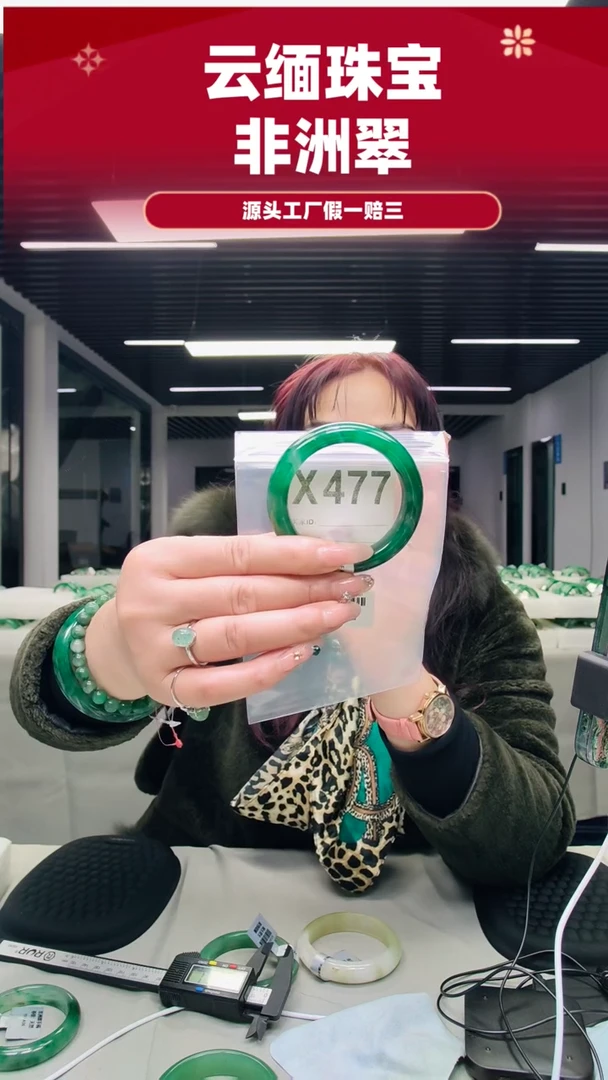 未镶嵌手镯石英质玉（非洲翠）53圈口X477