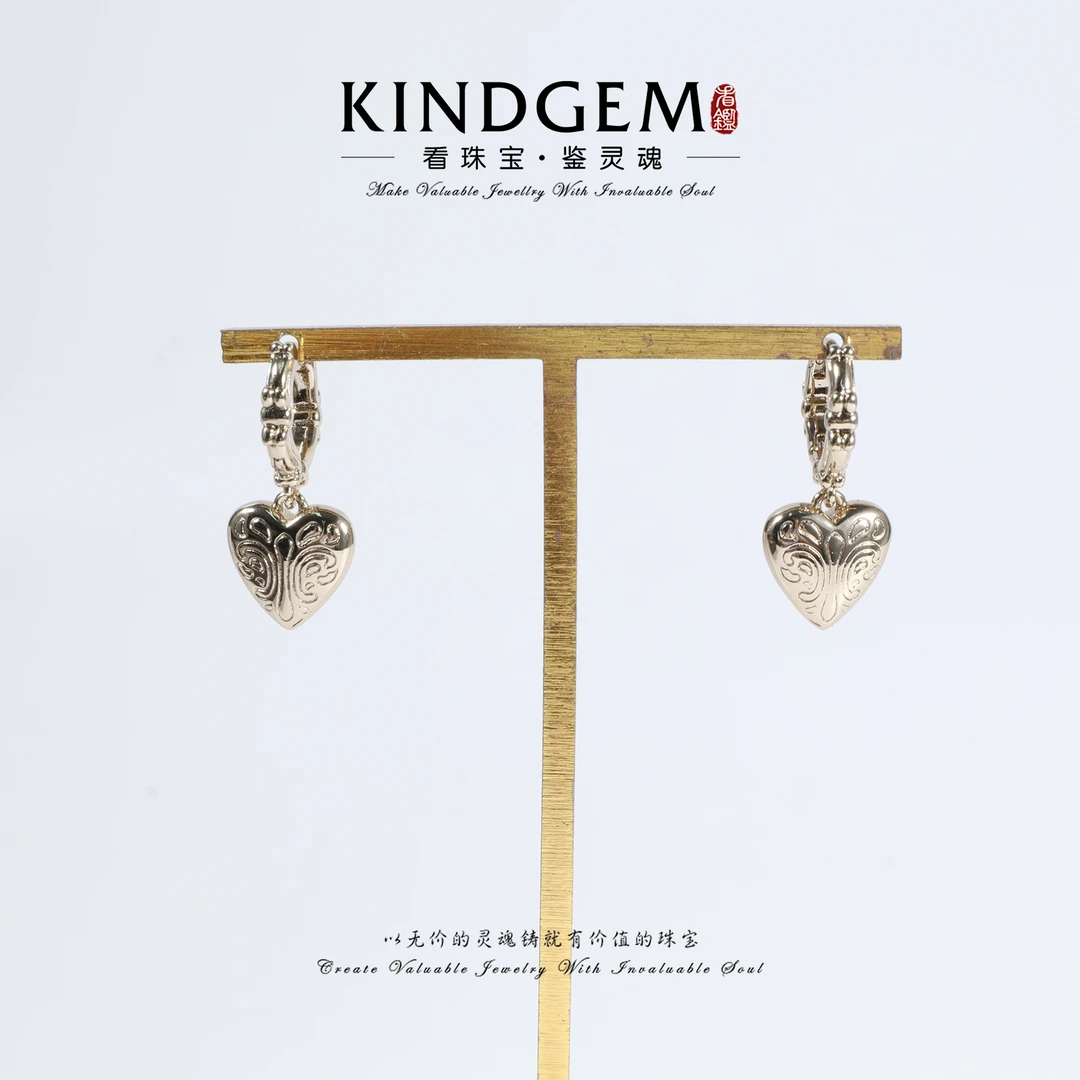 铜合金耳饰 KindGem 复古轻奢设计师款个性耳环大款  C-46154