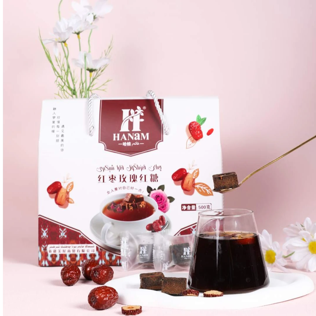 特产！新疆红枣重瓣玫瑰红糖糖果姜枣红糖茶独立小袋包装休闲零食