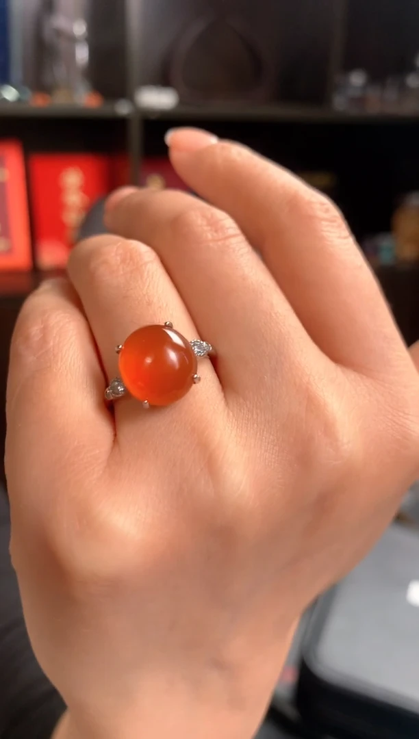 【闪购商品】南红玛瑙戒指未镶嵌原矿南红设计款戒指