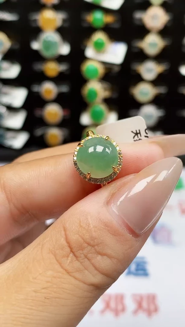 银S925镶嵌戒指翡翠2242