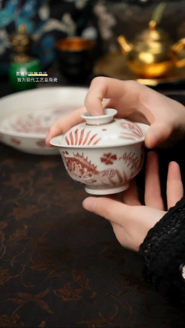 杯景德镇陶瓷杯碗柴烧多人