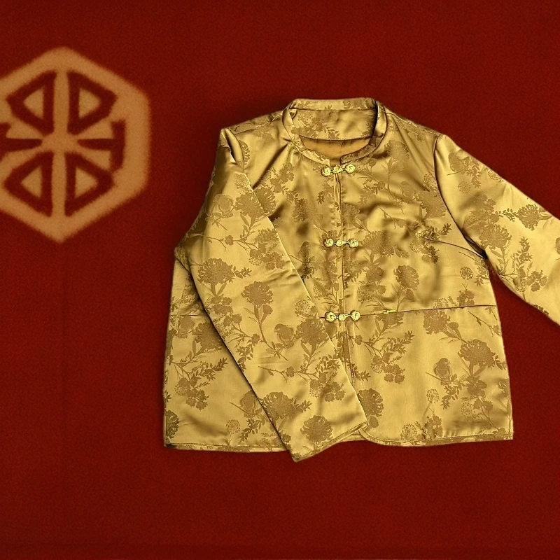 【孤品锦菊蚕丝棉棉衣】 设计师款蚕丝棉外套