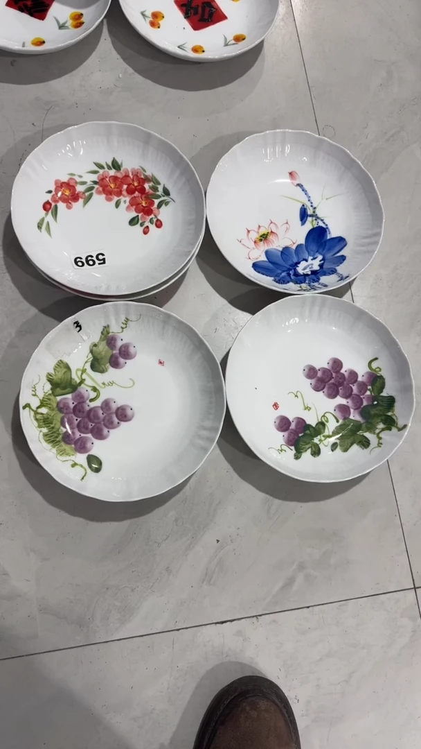 摆件陶瓷开*景德镇高温瓷（玉泥云艺盘）福利价微瑕