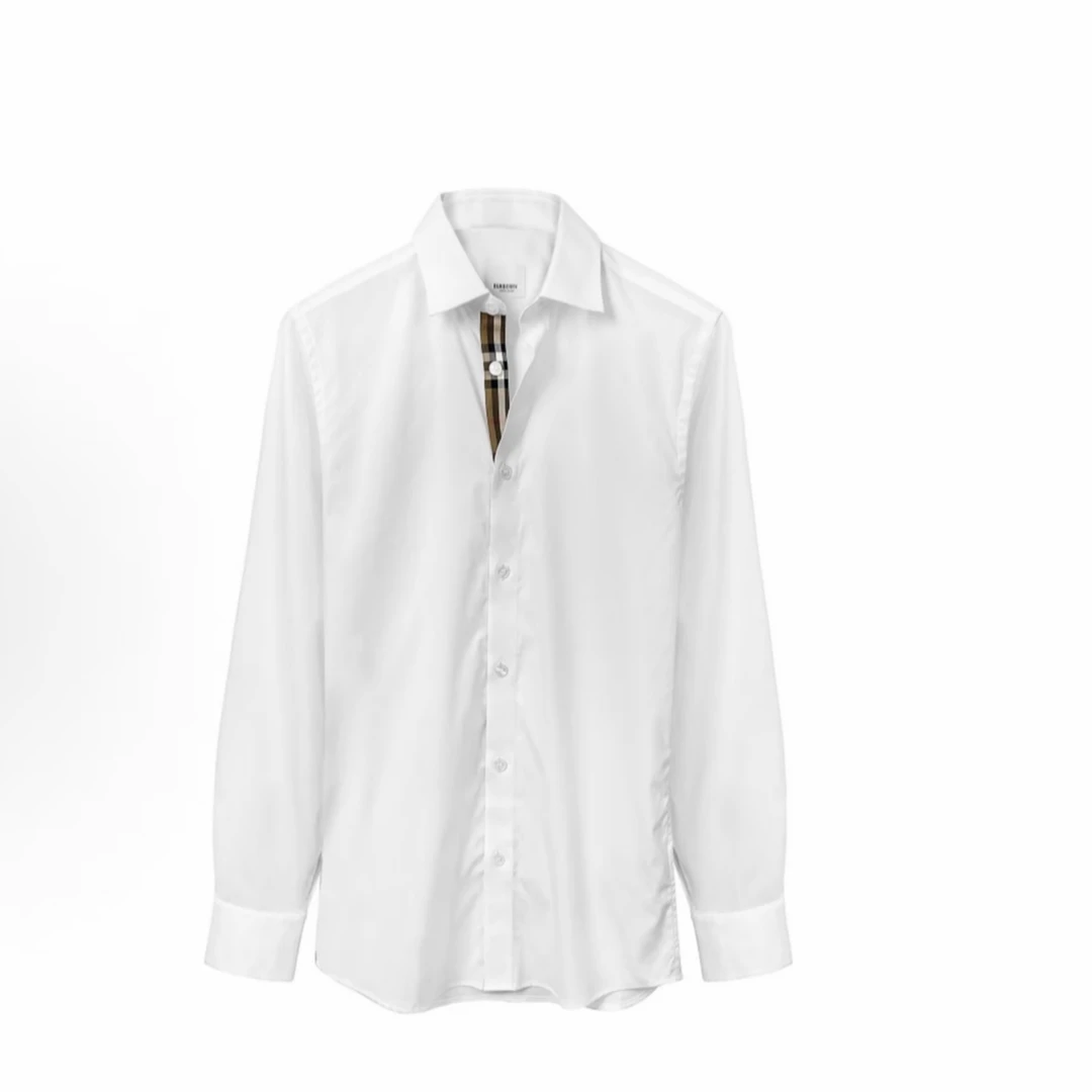 BURBERRY/博柏利新款纯色字母Logo单排扣长袖休闲百搭衬衫男款1