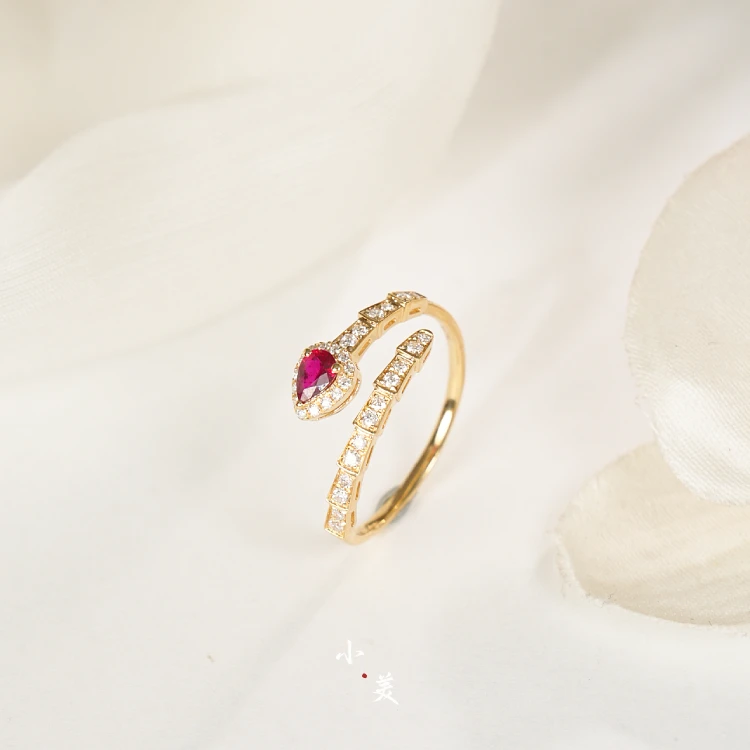 18K金红宝石钻石蛇戒指（多样性发）G4674