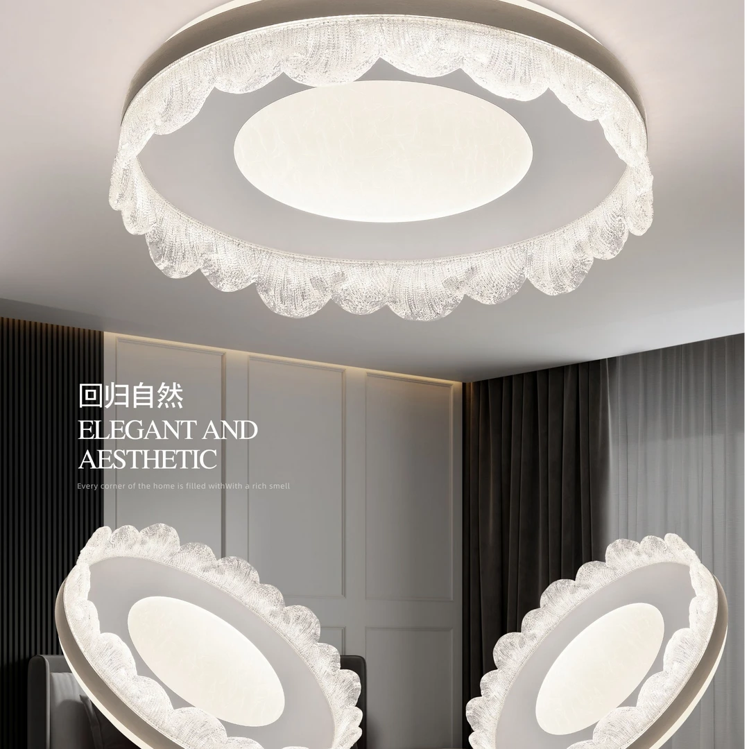 水晶LED铁艺吸顶灯大气房间客厅卧室创意家用餐厅风扇灯