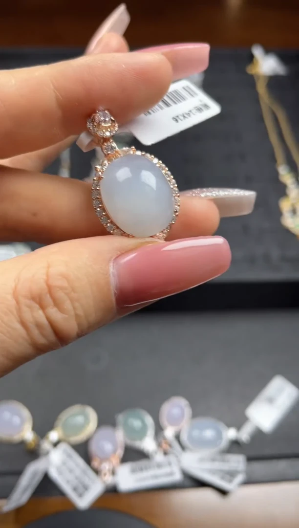 银S925镶嵌戒指翡翠天然翡翠A货