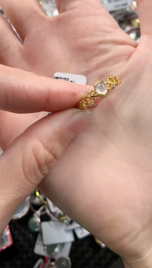 银S925镶嵌戒指翡翠888     1