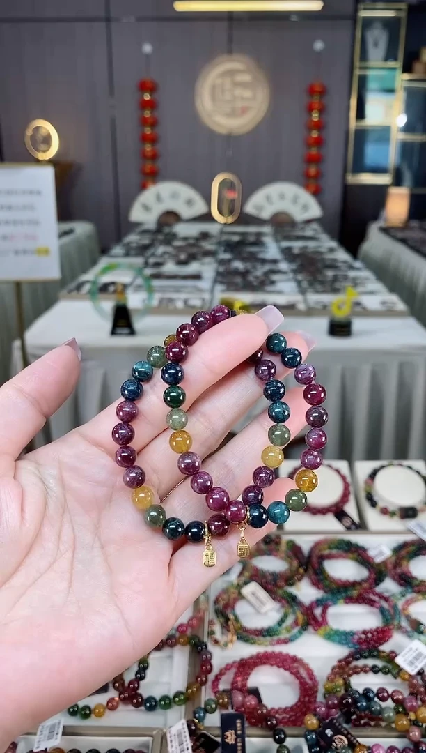 未镶嵌老矿碧玺单圈手串7mm+碧玺hon多样性发货一条