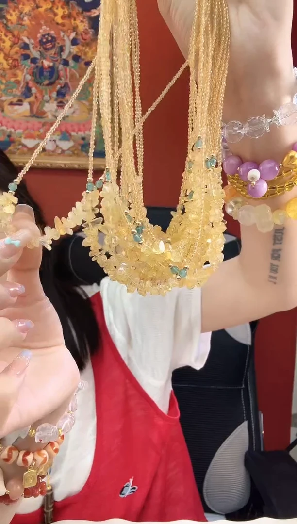 未镶嵌颈饰水晶黄水晶微笑链多样性发一