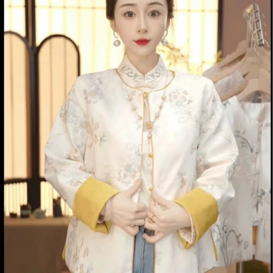 【仙灵】双面穿新中式提花外套2025秋款精致百搭国风上衣