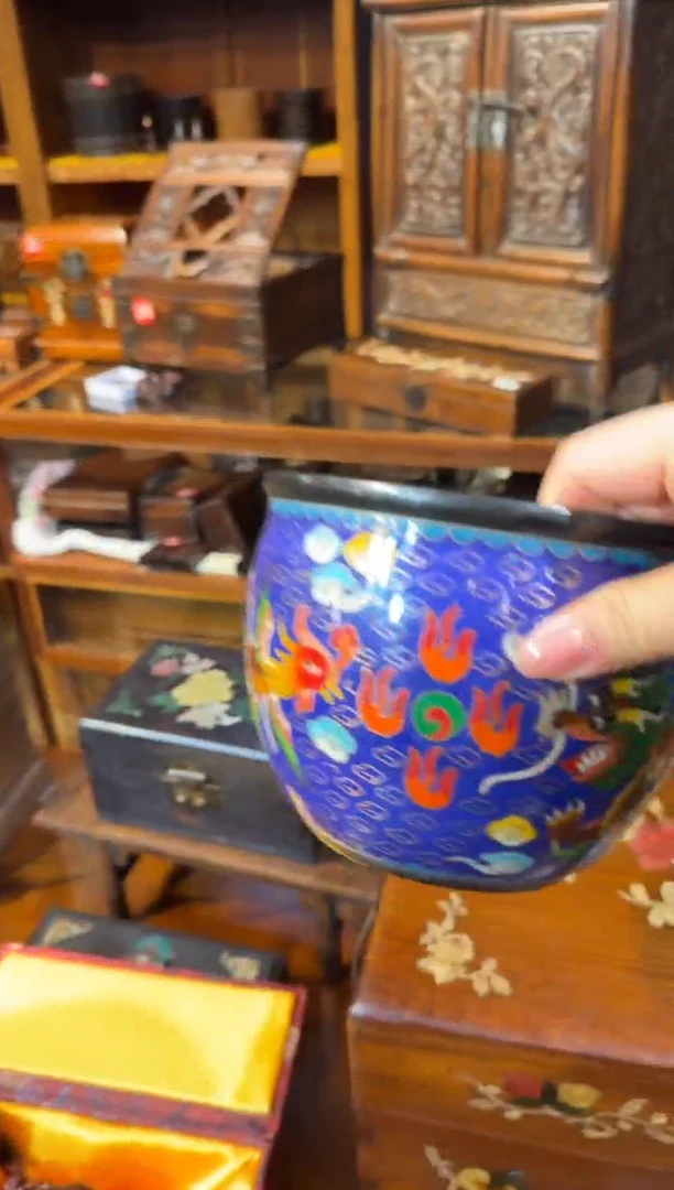 木珐琅彩深蓝龙凤大缸680.8888888