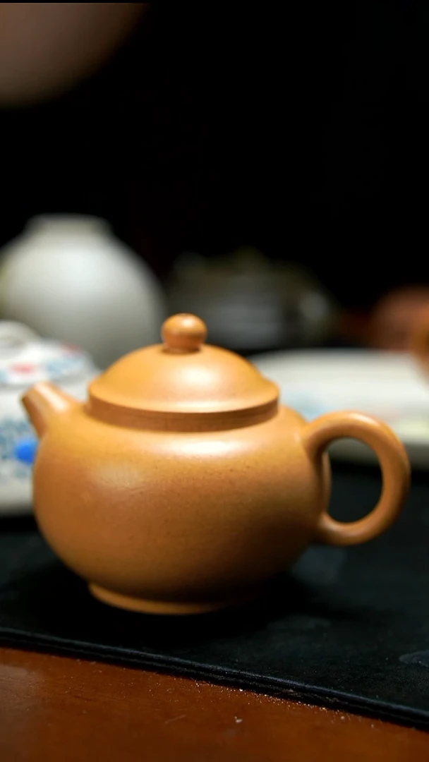 茶壶紫砂黄金段巨轮壶微瑕