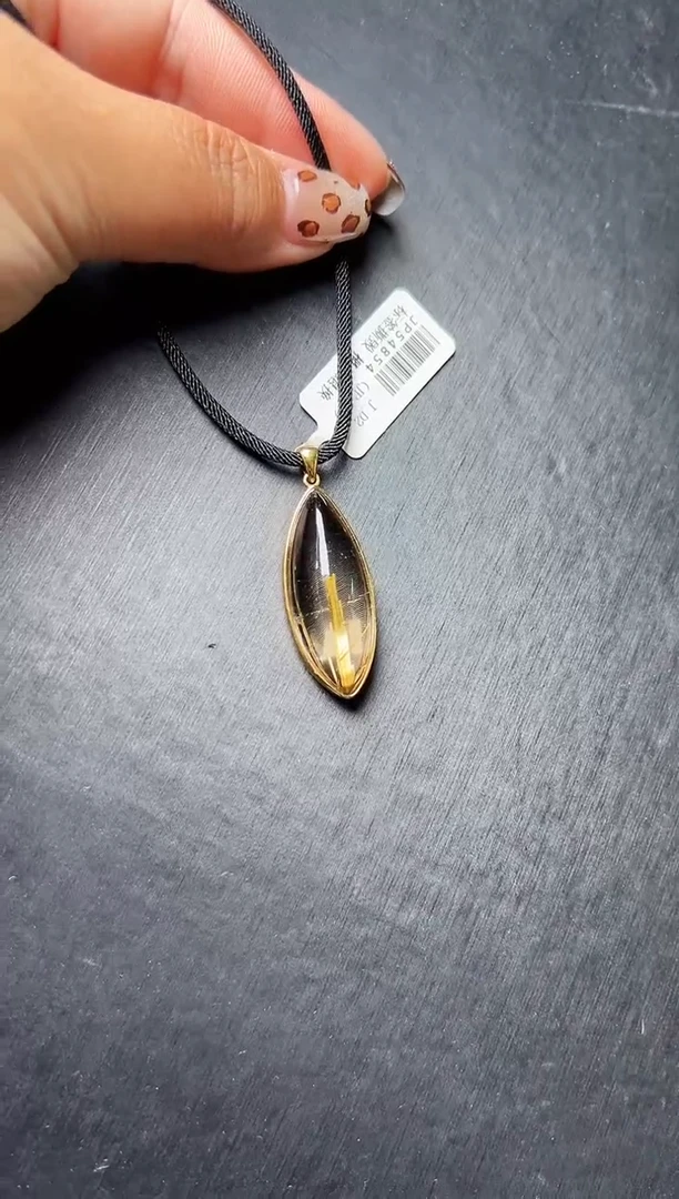 颈饰18K金镶嵌水晶18k钛晶吊坠 JP54854