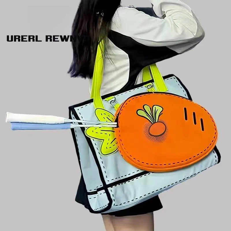 UR萝卜羽毛球托特包2025新款大容量运动羽毛球斜挎包网球拍托特包
