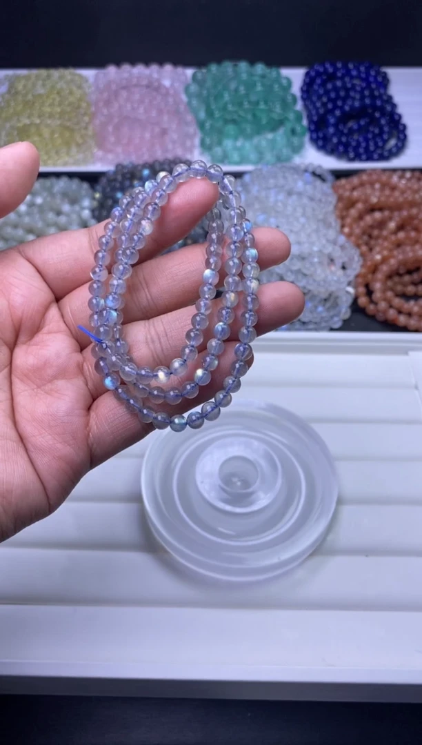 【闪购商品】水晶手串未镶嵌5mm灰月光长圈