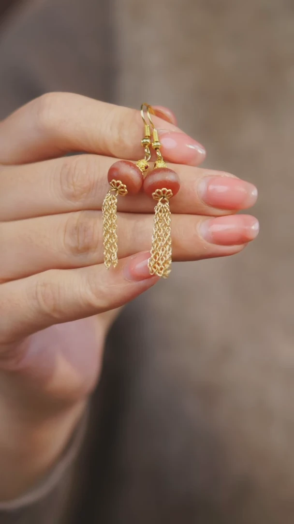 【闪购商品】玛瑙/玉髓耳环未镶嵌多样性发一