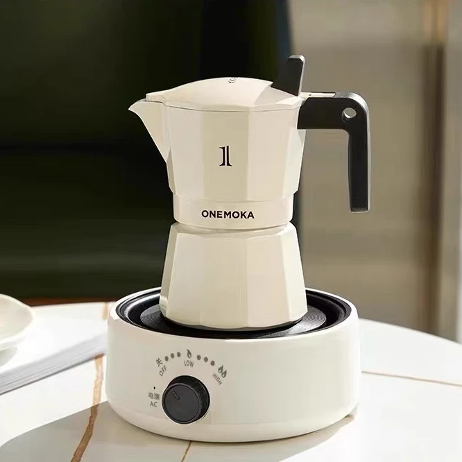 ONEMOKA一条摩卡壶一条双阀四代摩卡壶轻奢欧式小清新摩卡壶家用