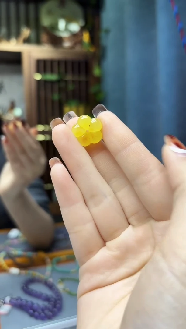 裸石蜜蜡未镶嵌蜜蜡花配饰GW