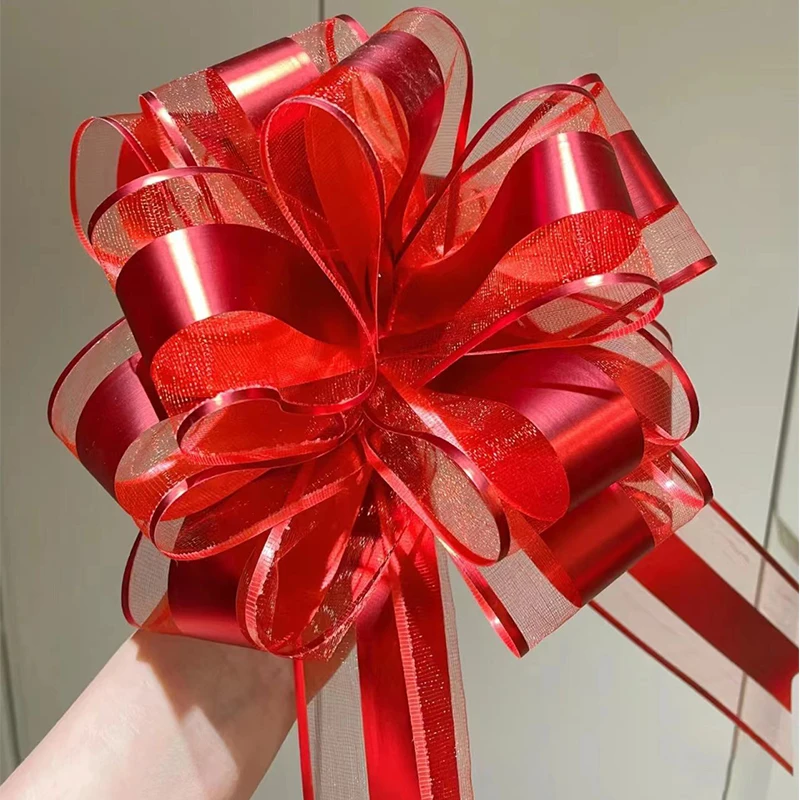 结婚汽车拉花雪纱备婚礼婚房布置婚车装饰车队彩带陪嫁花被子绑花