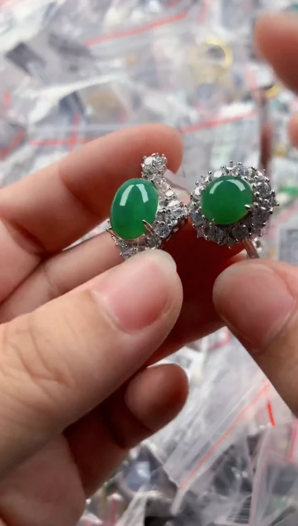 银S925镶嵌戒指翡翠222    6