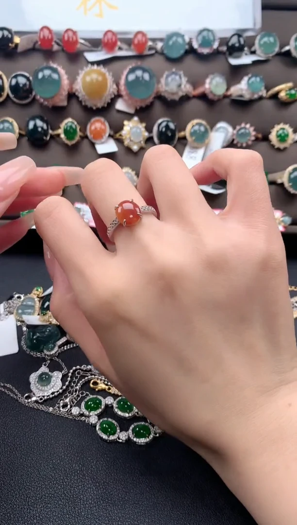 【闪购商品】翡翠戒指银S925镶嵌5435435