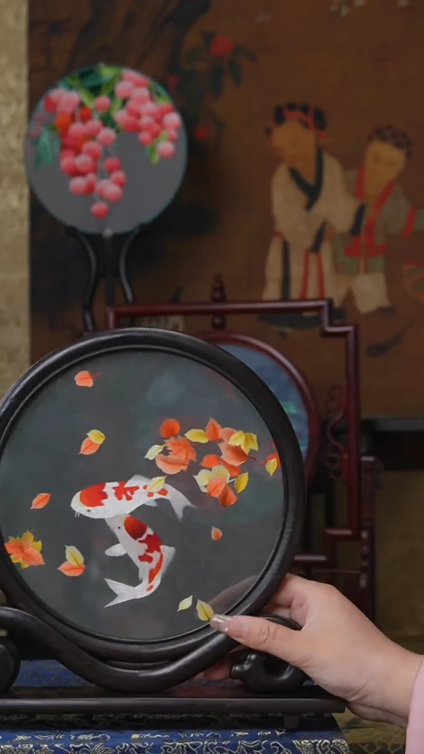 刺绣绣花摆件摆台