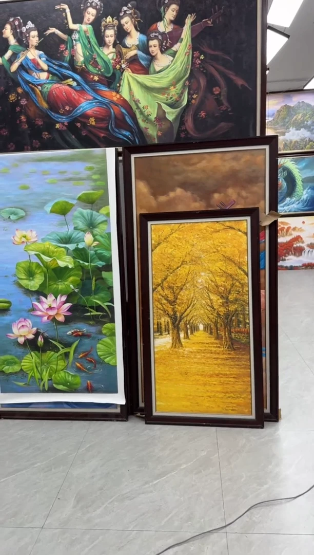 油画古**怪张俊龙原创油画黄金大道发财树办公室版画玄关挂画
