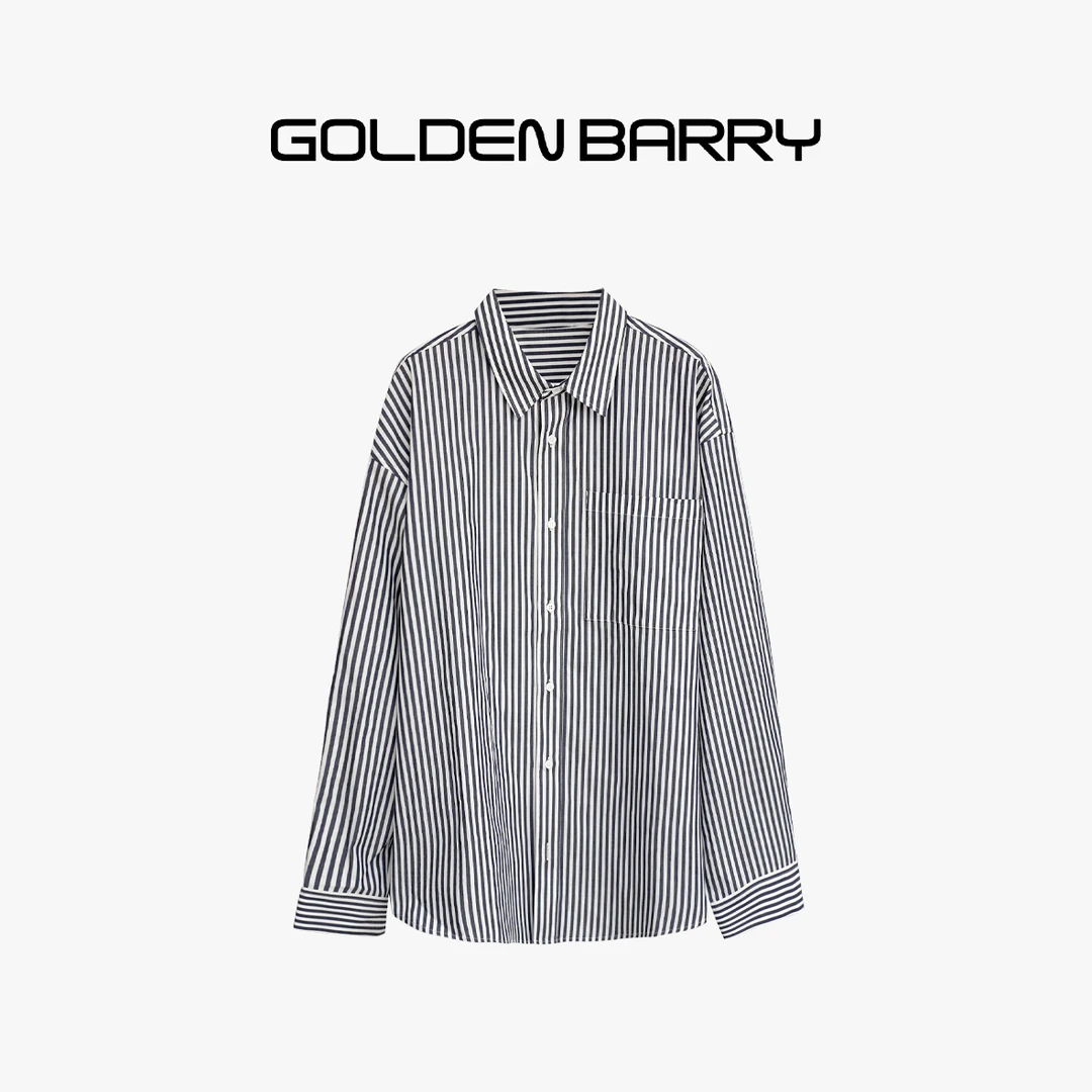 GOLDENBARRY|212559男装通勤简约条纹衬衫